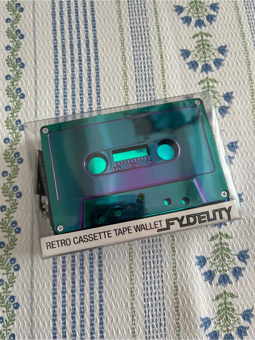 Fydelity Retro Cassette Tape Wallet - Iridescent Teal